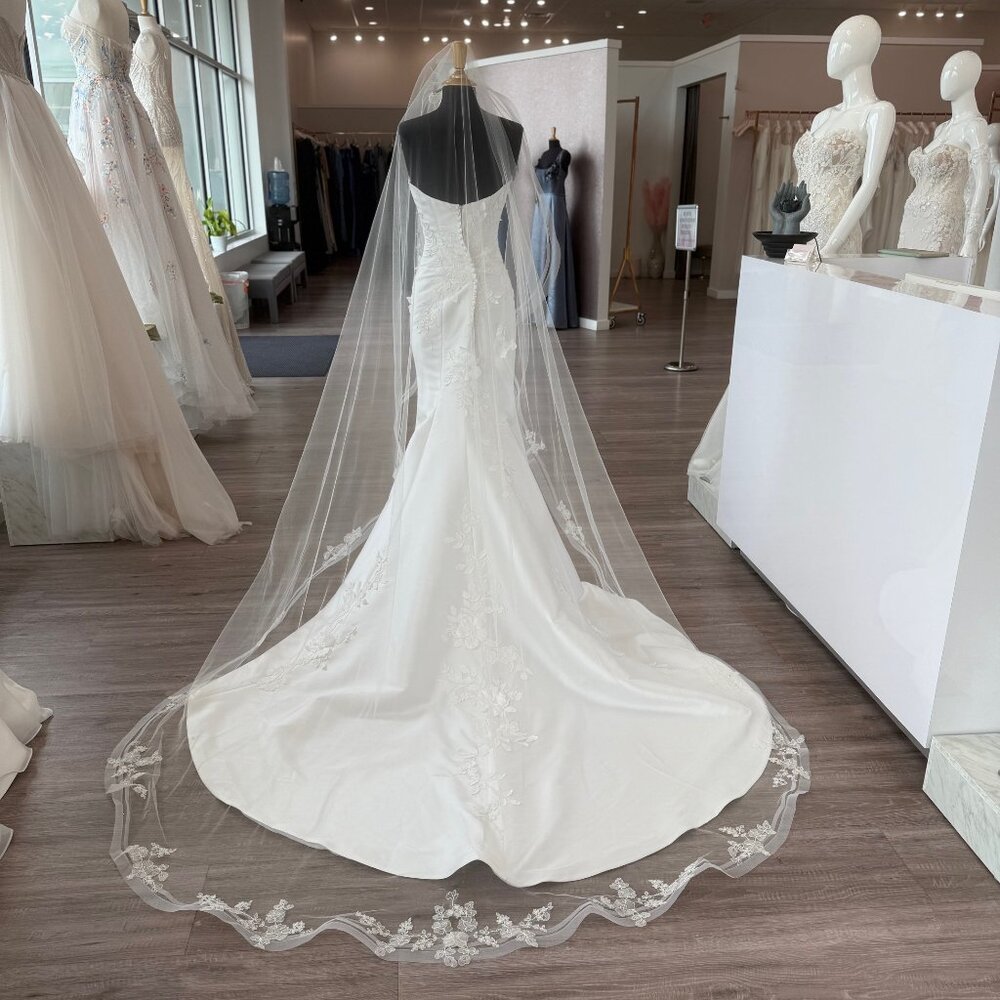 LACE WITH HORSEHAIR TRIM CATHEDRAL VEIL